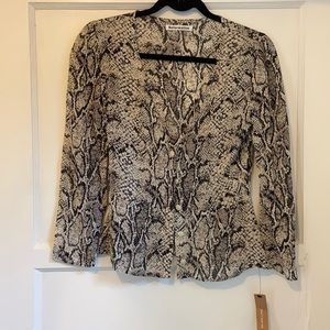 Reformation semisheer snake print blouse never worn